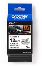 Brother TZe-FX231 Flexi-Tape laminiertes Schriftband für Beschriftungsgeräte, 12mm, 8m, schwarz/weiß