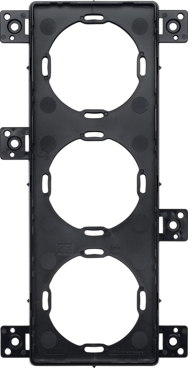 Merten 512603 Einputzadapter für M-PLAN II-Rahmen 4883, 3-fach, flächenbündiger Einbau, schwarz