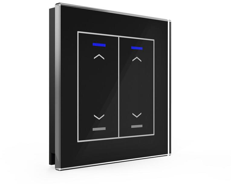 MDT II Light KNX Glastaster, 2-fach, RGBW, Jalousie, schwarz (BE-GTL20S.A1S)