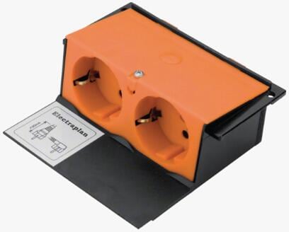 Hager GBES22004 Gerätebecher Steckdose 2-fach, orange