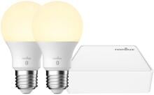 Nordlux smart E27 2-pack Leuchtmittel + EU Bridge, inkl. Smart-Bridge für EU-Stecker, dimmbar, 2200-6500K, Abstrahlwinkel 240°, weiß (2070062701)