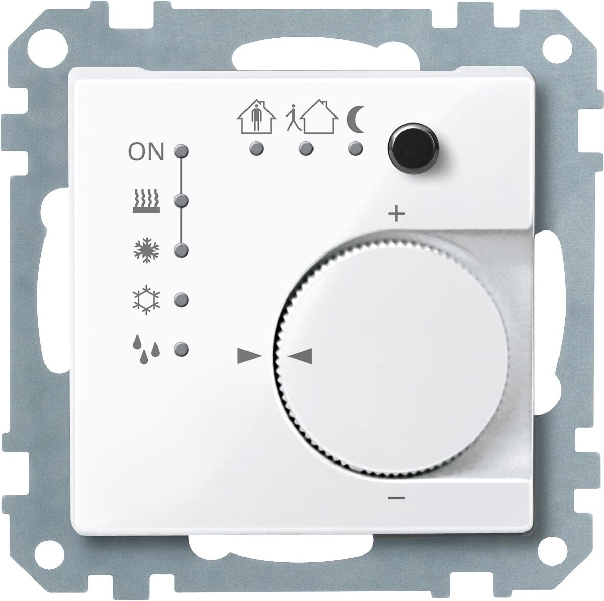 Merten KNX Raumtemperaturregler UP/PI mit Tasterschnittstelle, System M, 4fach, aktivweiß glänzend (616725)