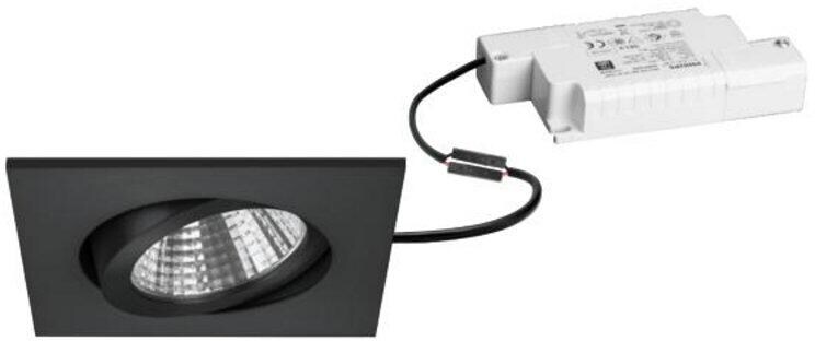 Brumberg LAKIL-S LED-Einbaustrahler, quadratisch, 6W, 470 lm, 3000K-1800K, dim2warm, Phasenabschnitt dimmbar, schwarz matt (39462083)