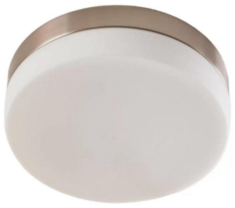 Brumberg IDA Anbauleuchte für E27-LED-Retrofit-Lampe, Opalglas, rund, IP44, Ø 235mm, nickel matt (57101150)