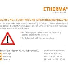 Etherma Warnaufkleber "Achtung elektrische Dachrinnenheizung" (25786)