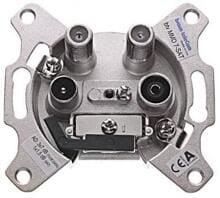 braun teleCom btv-MMD-7-SAT Multimedia-Breitbandstichdose, Sat- und DATA-Anschlüsse, Anschlussdämpfungen 7,0 dB (21940700)
