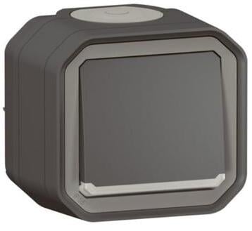 LEGRAND Plexo New Feuchtraum-Taster – Schließer, 10A/250V, IP55, Anthrazit – Für Keller & Außenbereich