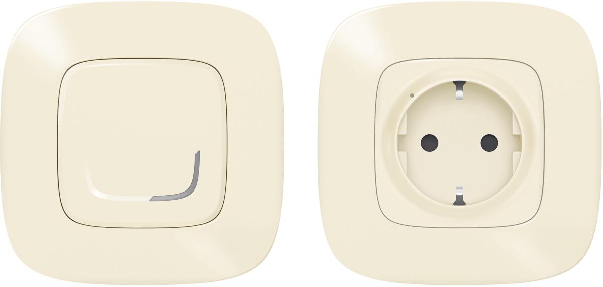 Legrand 752654 Valena Life with Netatmo Stand-Alone-Set Steckdose + Sender, mandelweiß