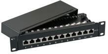 EFB-Elektronik Mini-Patchpanel STP 12xRJ45 Cat.6A, 10“ 1HE, RAL9005 schwarz (37737SW.12)