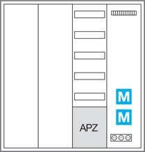 Hager ZB34NW1APZ2 Komplettschrank, VF-5rh/APZ/Multimedia, univers Z, 1100x1050x205mm, IP44, SKII, 4-feld