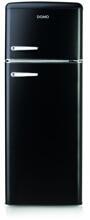 Domo DO91775R Retro Stand Kühl-Gefrierkombination, 54,5 cm breit, 206 L, LED-Beleuchtung, schwarz