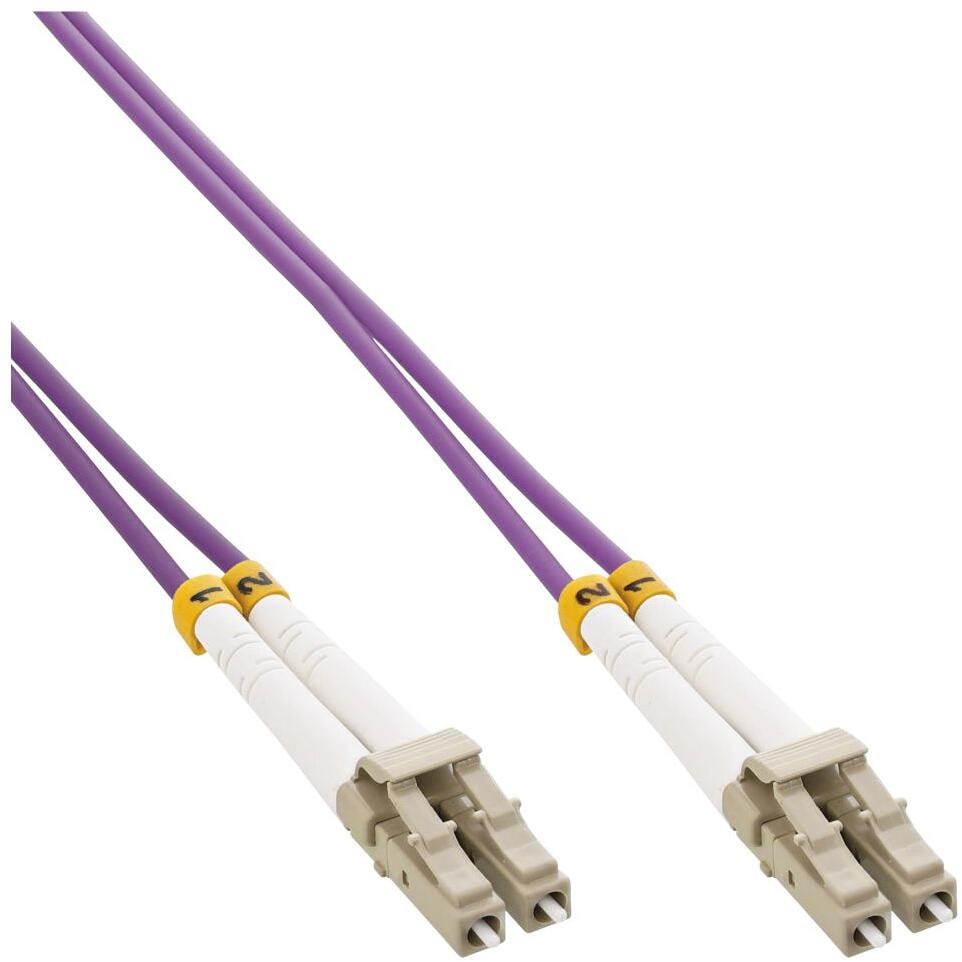 InLine® LWL Duplex Kabel, LC/LC, 50/125µm, OM4, 0,5m (88544P ...