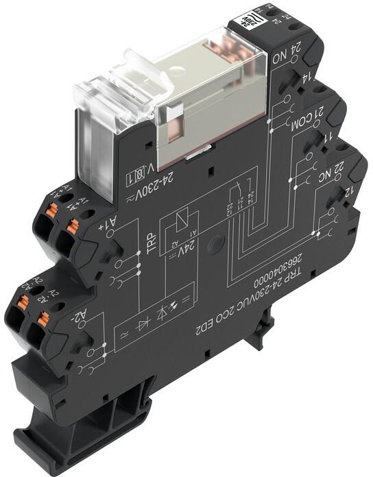 Weidmüller TRP 24-230VUC 2CO ED2 TERMSERIES, Relaiskoppler, Anzahl Kontakte:2, Wechsler AgNi, 230V UC ±10 %, 8 A, PUSH IN (2663040000)