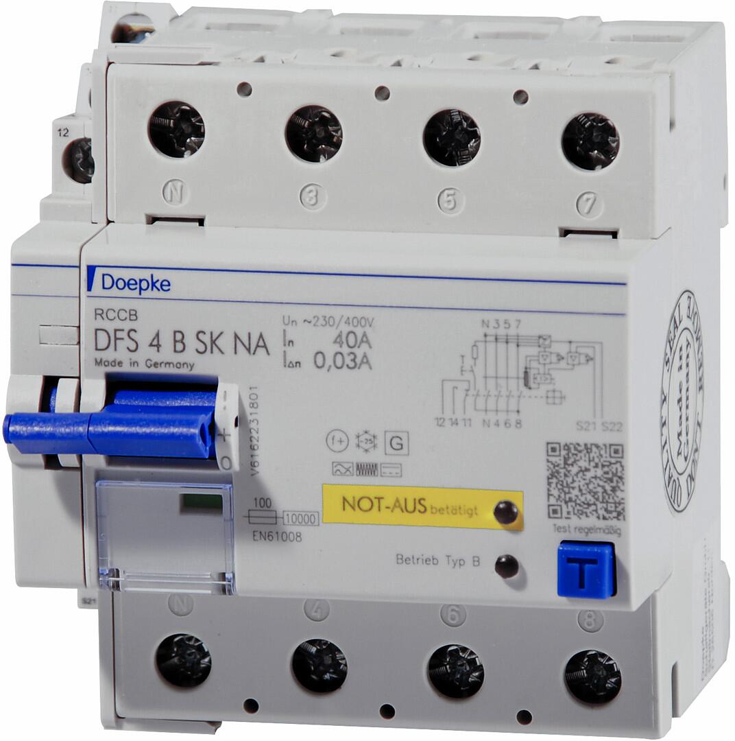 Doepke DFS 4 016-4/0,03-B SK NA Fehlerstromschutzschalter, 16/0,03A, 4-polig, Ty B (09114861)