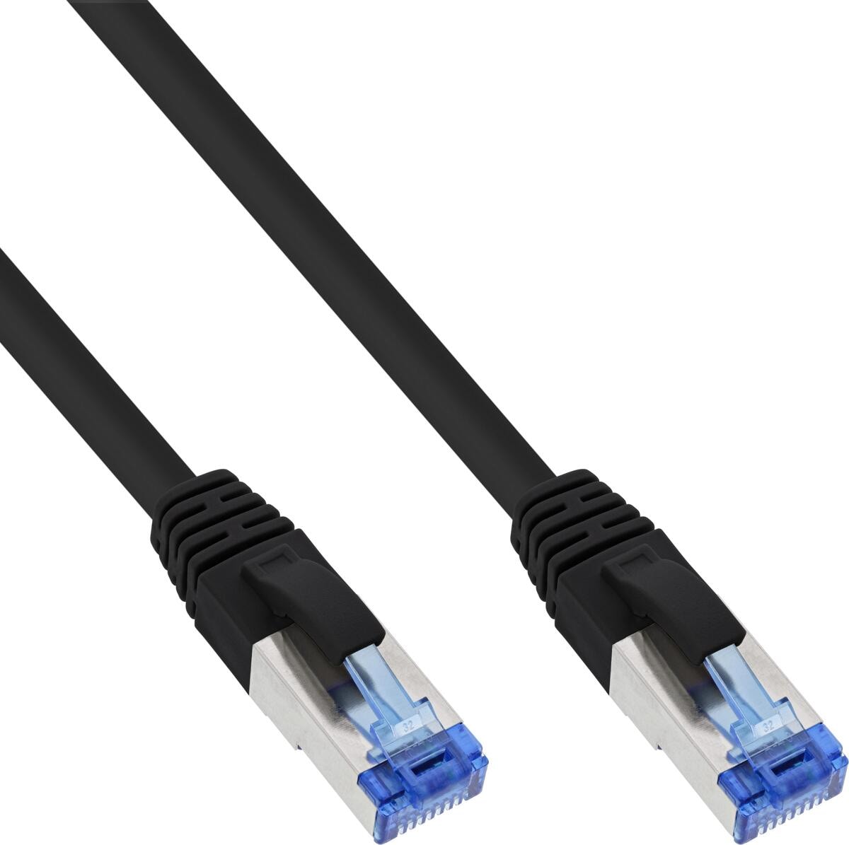 70er B-Pack InLine Patchkabel, S/FTP (PiMf), Cat.6A, LSZH, CU, schwarz, 1m (B-76811S)