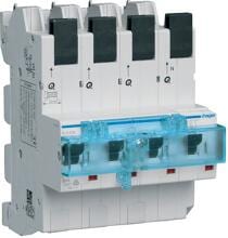 Hager HTS6xxE SLS-Schalter 4-Polig 3P+N, E-Charakteristik, für Sammelschiene QuickConnect