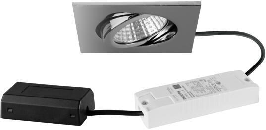 Brumberg BB05 LED-Einbaustrahler DALI dimmbar, 6W, 3000K, eckig, schwenkbar, chrom (41465023)
