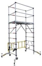Plica TELETOWER Teleskopgerüst ALU, Arbeitshöhe 4m, trittsichere Arbeitsplattform 70x140cm mit Luke, silber (538000100)