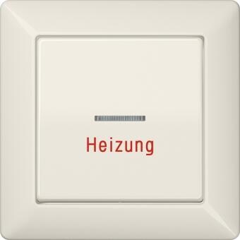 Abdeckung mit Lichtleiter und Aufschrift "Heizung", cremeweiß, JUNG AS590H