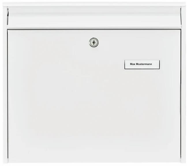 Burg Wächter Mail 5877 W Briefkästen, Querformat, Einwurf DIN C4, Stahl, weiß (61120)