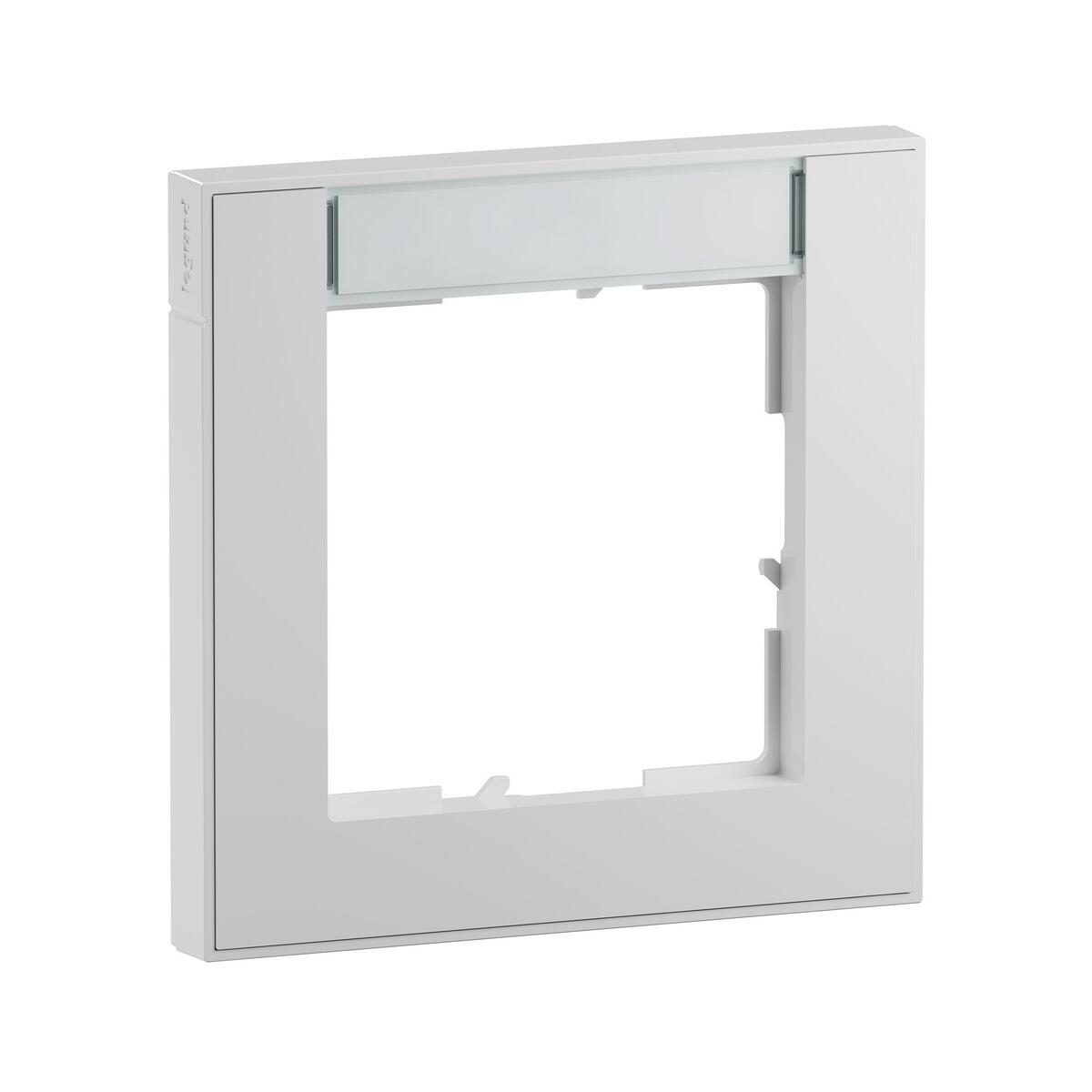 Legrand SEANO+ 1-fach Rahmen mit Beschriftungsfeld 10x55 mm, 86x86mm, ultraweiß (765891)