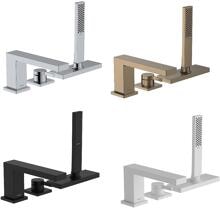 hansgrohe Tecturis E 3-Loch Einhebel-Wannenrandarmatur mit Schlauchbox (sBox), Messing, 23 l/min, mit Rückflussverhinderer