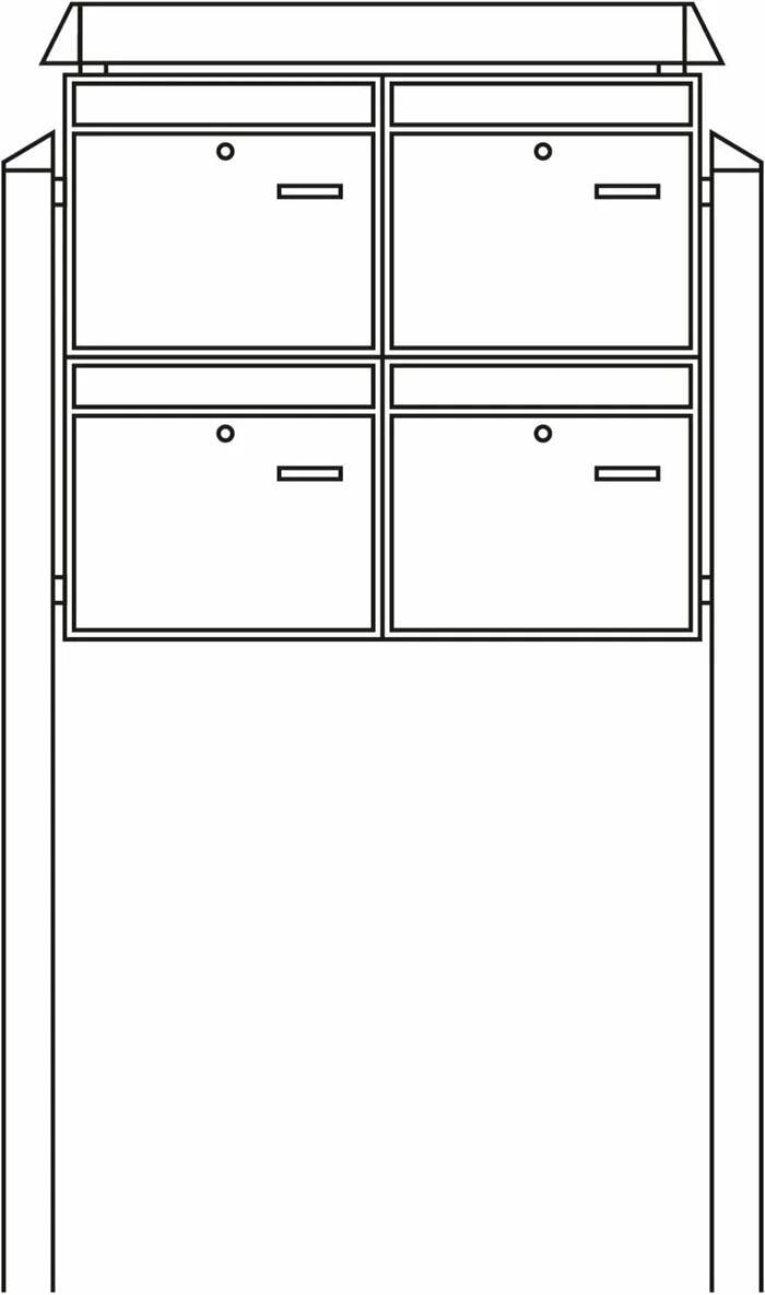 Burg Wächter 86430 W Terzo-Anlage, mit 4x Briefkästen Potsdam, Stahl, weiß (86430)