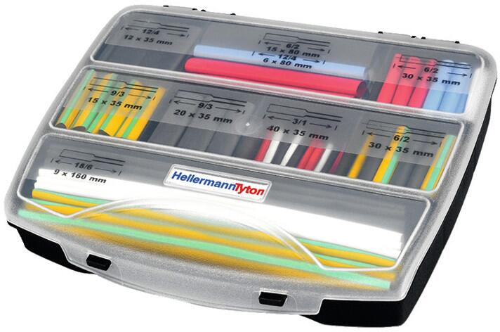 Hellermann 380-03005 Warmschrumpfschlauch-Set 3:1, dünnwandig, diverse Farben