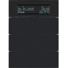 Berker 75663592 Tastsensor mit Temperaturregler, 3fach, B.IQ, Glas, schwarz glänzend