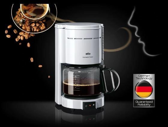 Filterkaffeemaschine, KF Abschaltautomatik, weiß Tassen, 10 Anti-Tropf-System, Elektroshop Aromaster Classic Braun Wagner 47/1 1000 W,