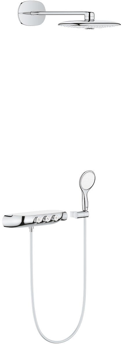 GROHE Rainshower System SmartControl Duo 360 Duschsystem mit Thermostatbatterie, Auf-/Unterputz Kombination, EcoJoy, chrom (26443000)