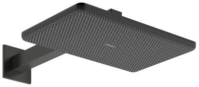 hansgrohe Raindance Alive Q Duschkopf 210/340 2 Strahlarten wassersparend mit Brausearm, Metall, 6,6 l/min, 210 x 340 mm, Brushed Black Chrome, (24551