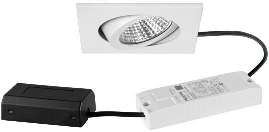 Brumberg BB05 LED-Einbaustrahler DALI dimmbar, 6W, 3000K, eckig, schwenkbar, weiß (41465073)