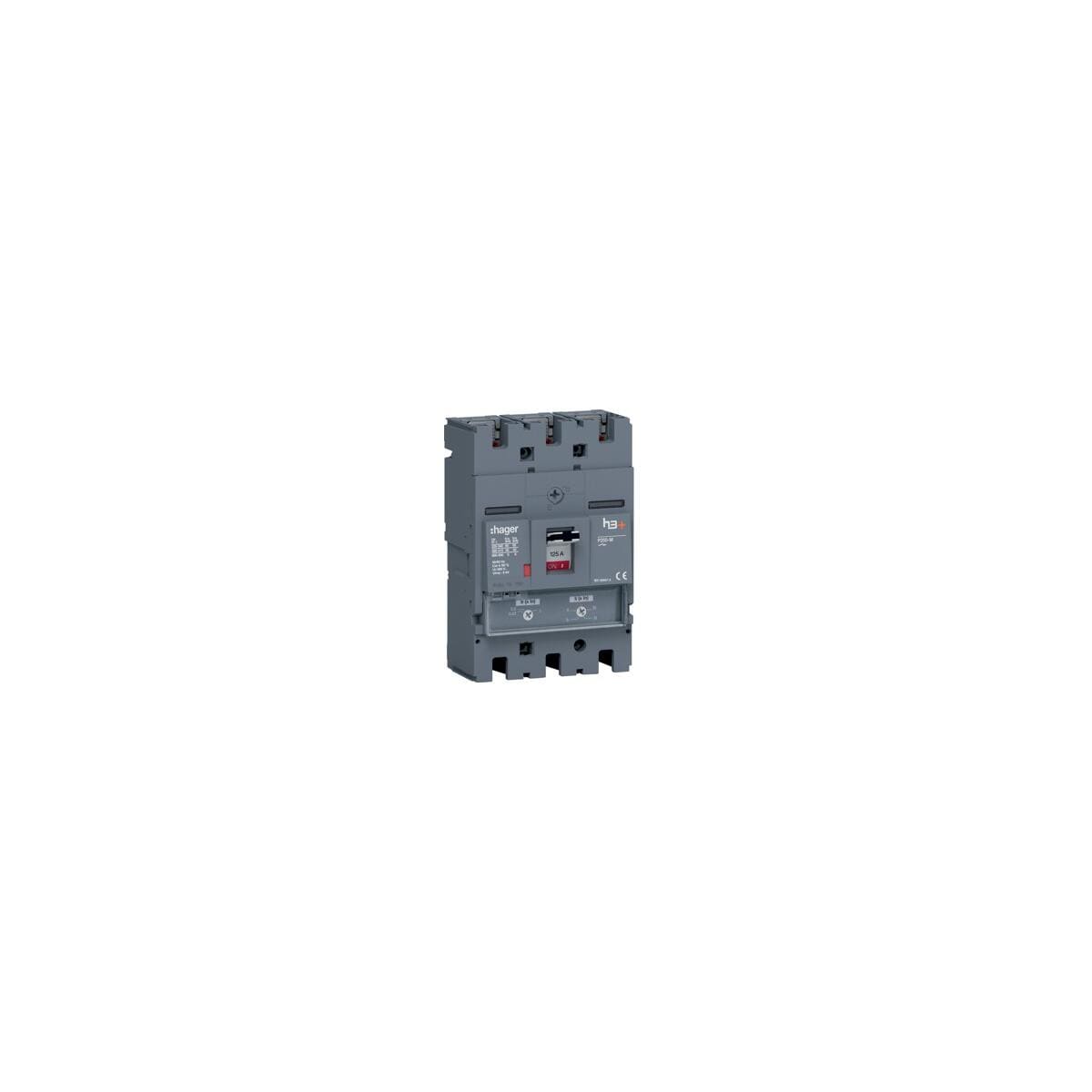 Hager HMT125DR Leistungsschalter h3+ P250 TM ADJ 3P3D 125A 50kA FTC