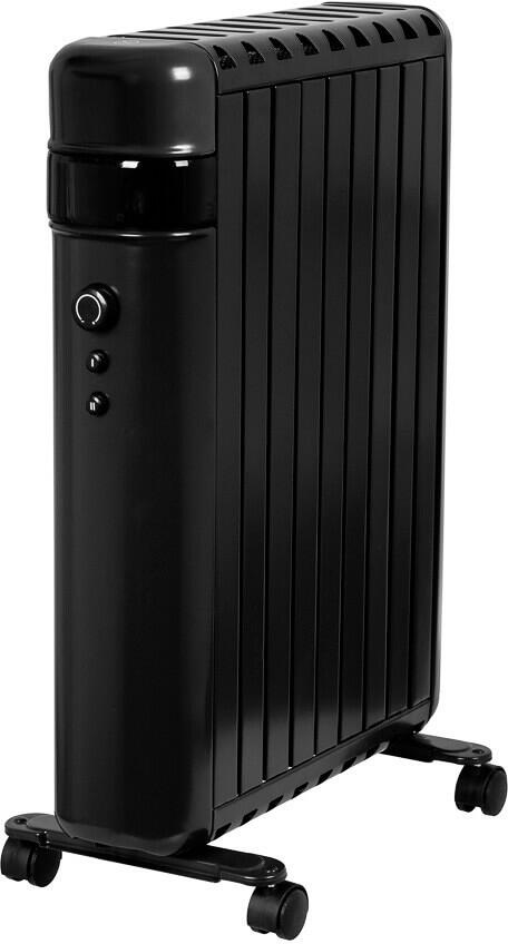 Eurom RAD 2000 Oil free Black Ölfreier Heizkörper, 2000W, Thermostat, Kipp-/Überhitzungsschutz, Schwarz (363937)