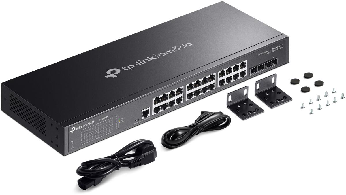 TP-Link Omada 24-Port Gigabit L2+ Managed Switch with 4 10GE SFP+ Slots (SG3428X)