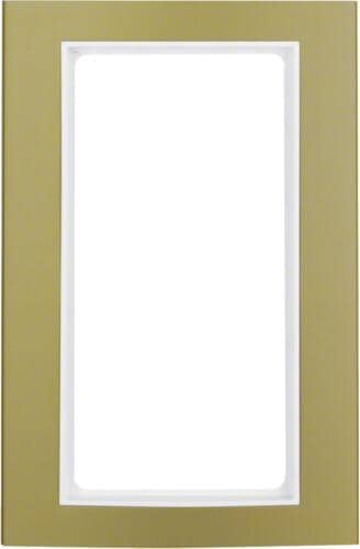 Berker 13093046 Rahmen mit großem Ausschnitt, B.3, Alu, gold/polarweiß
