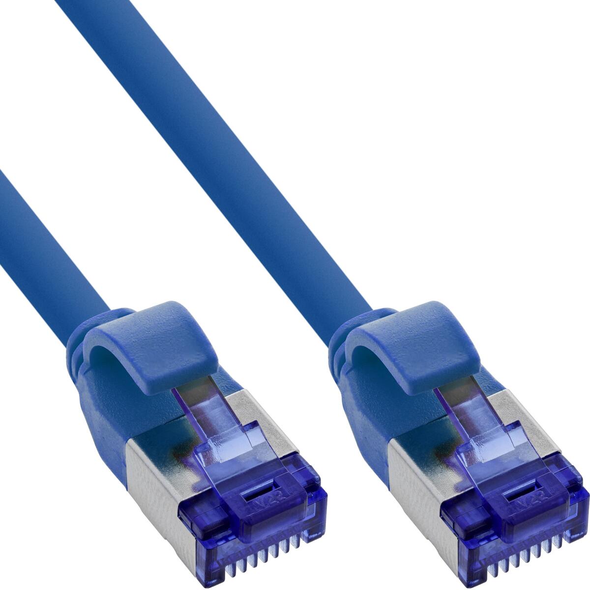 InLine Patchkabel Slim, Cat.6A, S/FTP, TPE (LSZH) flexibel, PoE, blau, 5m (74905B)