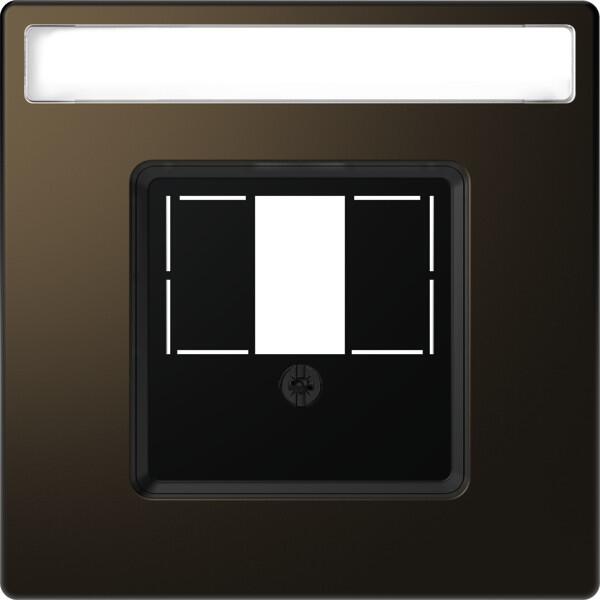 Merten Zentralplatte mit rechteckigem Ausschnitt und Schriftfeld, System Design, Moccametallic (MEG4250-6052)