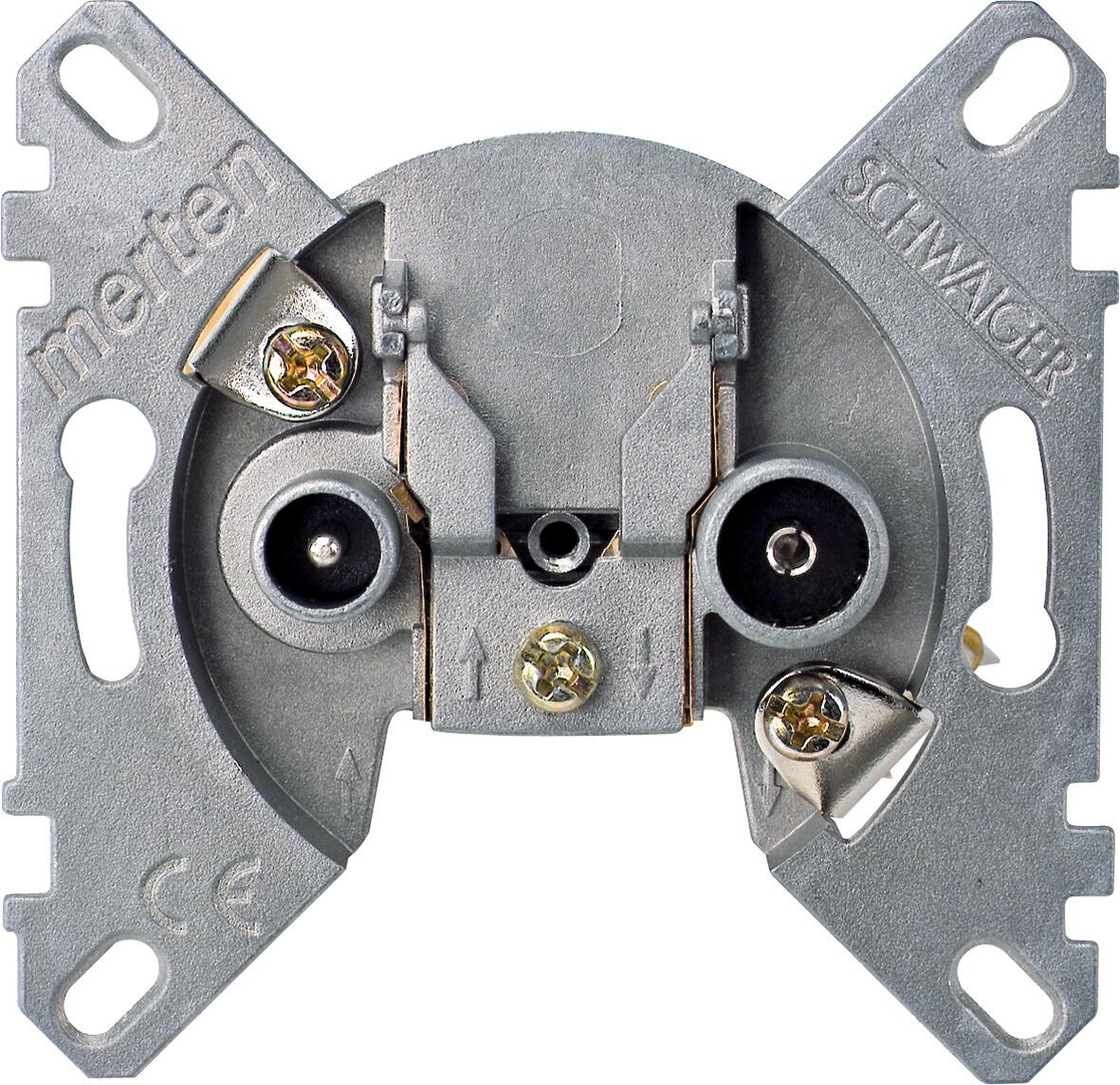 Merten 466099 BK-/Sat-Antennenstichdose, 2fach, DIN EN 50083-1/A1, DIN EN 80083-2/A1, Unterputz