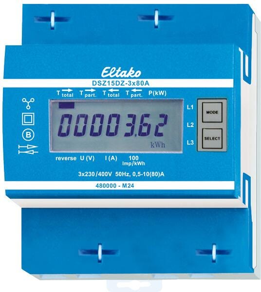Eltako DSZ15DZ-3x80A D Zweirichtungs-Drehstromzähler, MID geeicht (28480315)