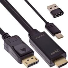 InLine HDMI zu DisplayPort Konverter Kabel, 4K60Hz, schwarz/gold