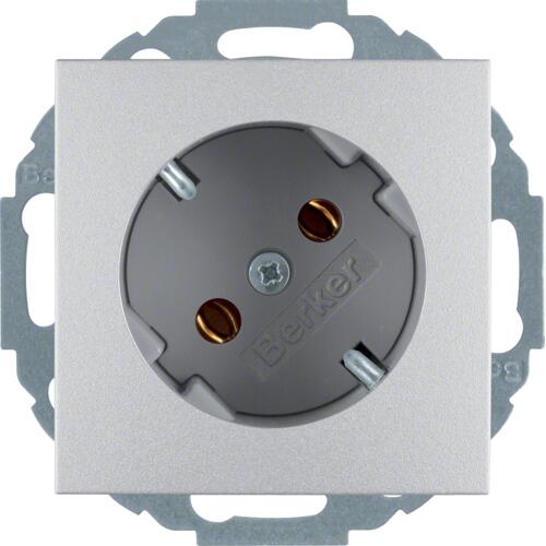 Berker 47271404 Steckdose SCHUKO 45°, B.7, alu matt, lackiert