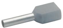 Klauke 87412 Zwillingsaderendhülsen, 2x4qmm, 23mm lang, grau