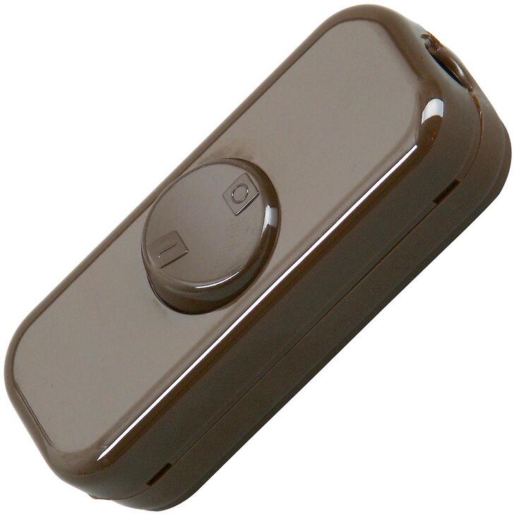 Kopp 193606003 Schnurzwischenschalter, 2-polig, 10A, braun