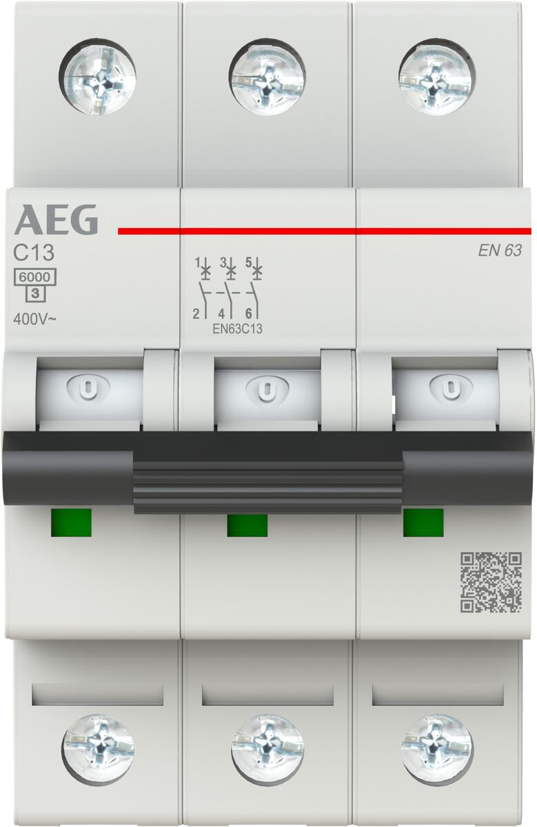 AEG EN63C13 Leitungsschutzschalter AC C, 13A, 3p, 400V, 3TE (2CDS253088R0134)
