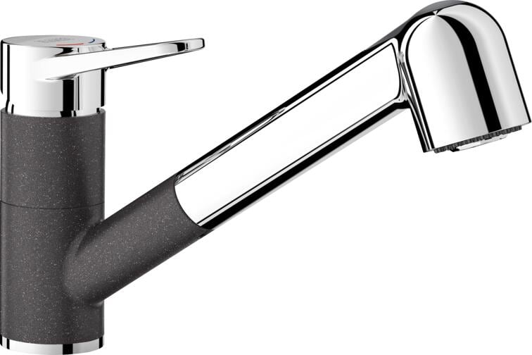 DEANTE Einhebel-Waschtischmischer PEPE In Anthrazit - 194 Mm Ausladung, Mit Keramischer Kartusche & Flexiblen Schläuchen