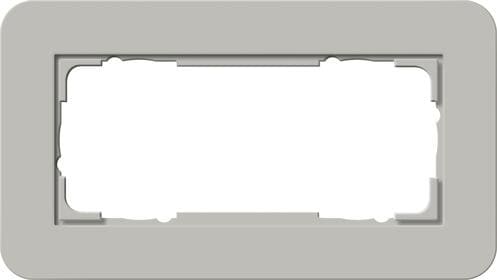 Gira 1002422 Abdeckrahmen 2-fach ohne Mittelsteg, E3, grau Soft-Touch mit Trägerrahmen anthrazit