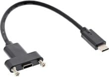 InLine USB 3.2 Gen.2 Adapterkabel, Stecker C auf Einbaubuchse C, 0,20m (33441G)