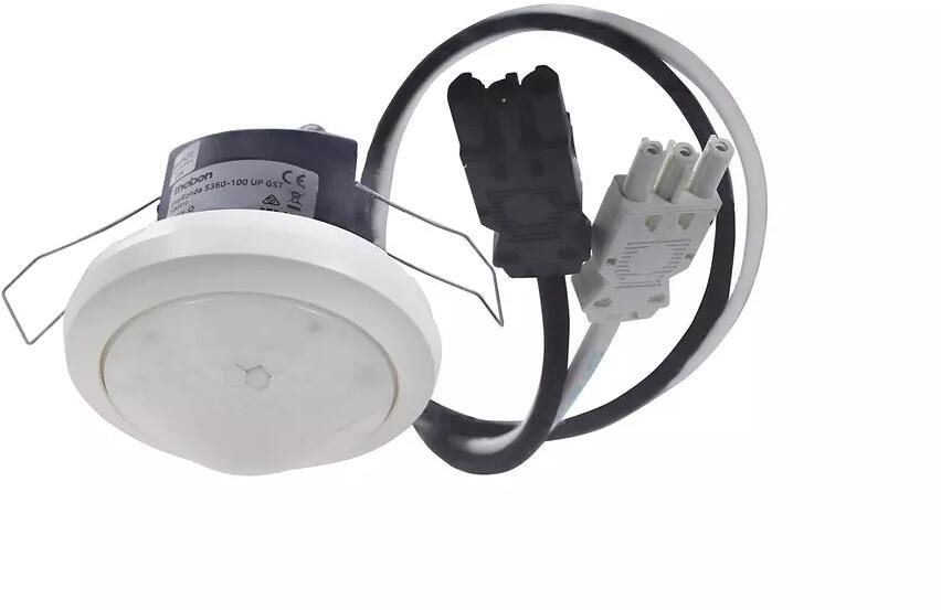 Theben theRonda S360-100 UP GST Präsenzmelder (PIR) Deckenmontage innen, 360° rund, 8 m, Kabel und Wieland GST18 Stecker, 1 Kanal Licht 2080510